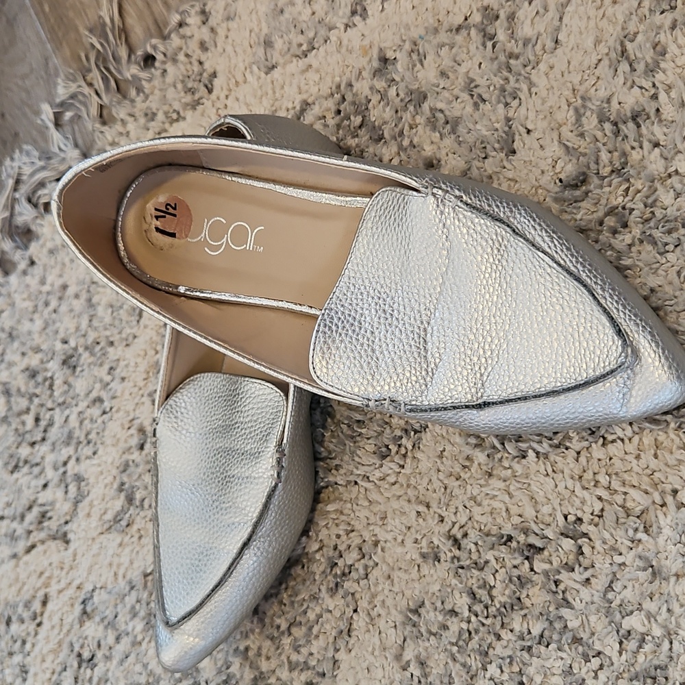 Silver Metallic Loafers - Picture 5 of 7